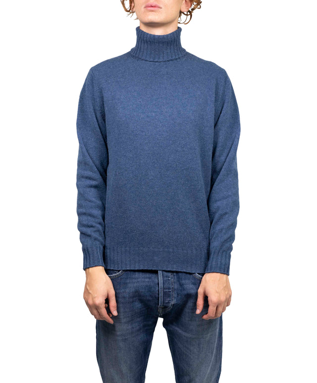 Filippo De Laurentiis - Dolcevita lana Cashmere azzurro medio