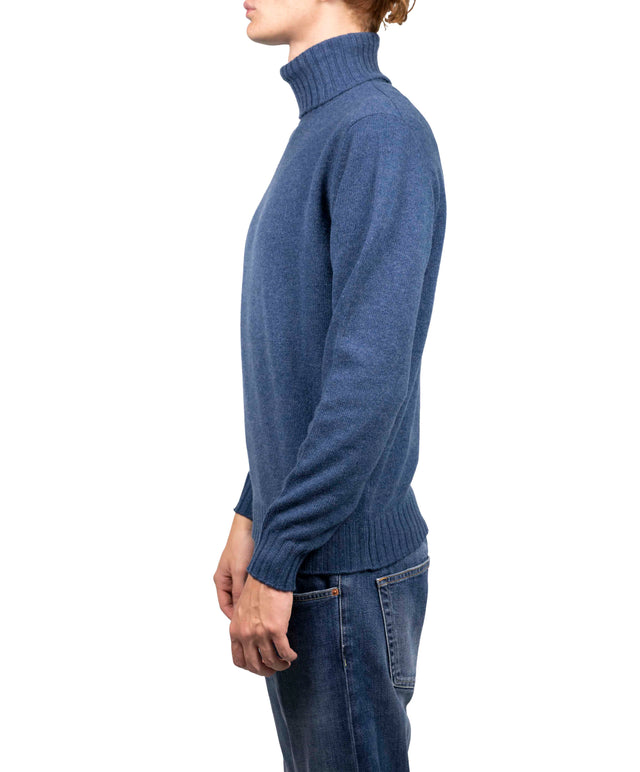 Filippo De Laurentiis - Dolcevita lana Cashmere azzurro medio