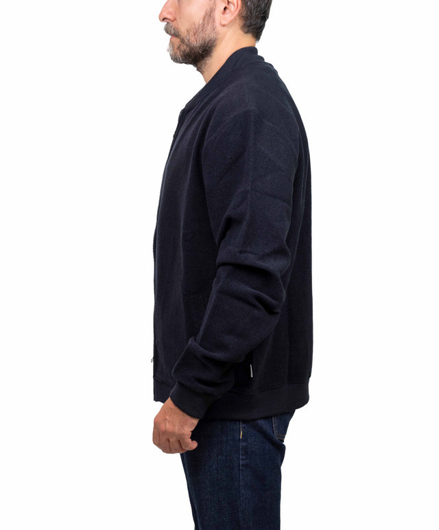 04657/ A TRIP IN A BAG - bomber lana cotta, blu navy