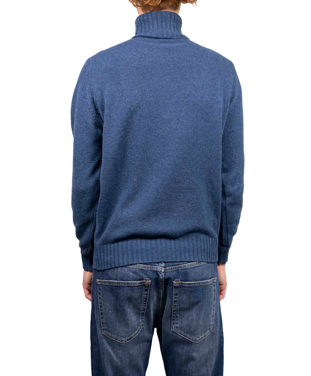 Filippo De Laurentiis - Dolcevita lana Cashmere azzurro medio