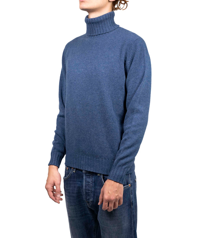 Filippo De Laurentiis - Dolcevita lana Cashmere azzurro medio