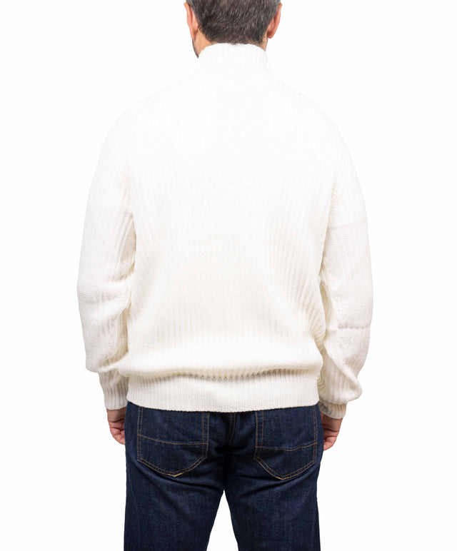 04657/ A TRIP IN A BAG - maglione collo camino, bianco ivory