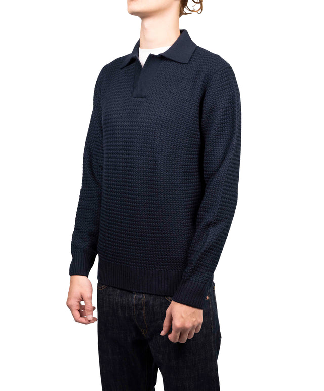 Filippo De Laurentiis - lana cashmire POLO IN PUNTO CANESTRO
