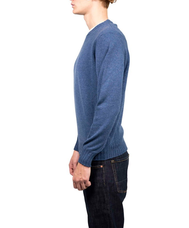 Filippo del Laurentis - Girocollo lana cachemire azzurro medio