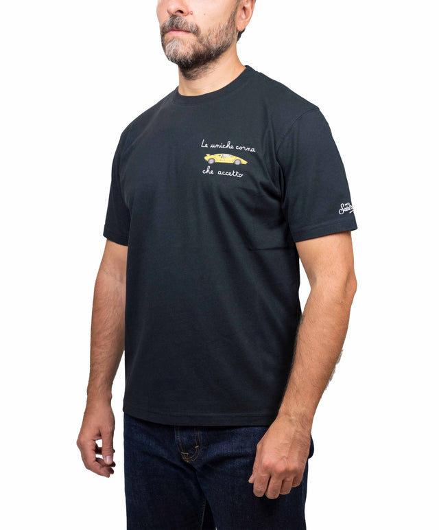 Saint Barth T-shirt - le uniche corna che accetto, nero