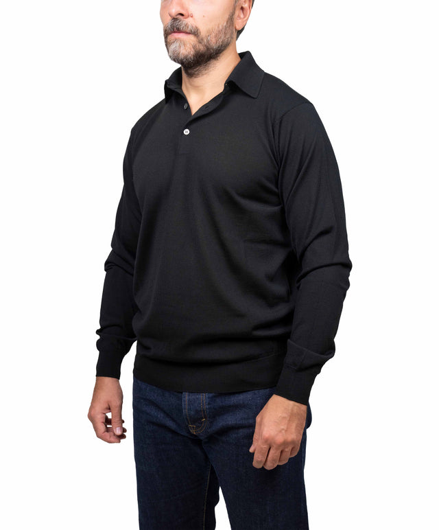 Filippo De Laurentis - polo merino, nero