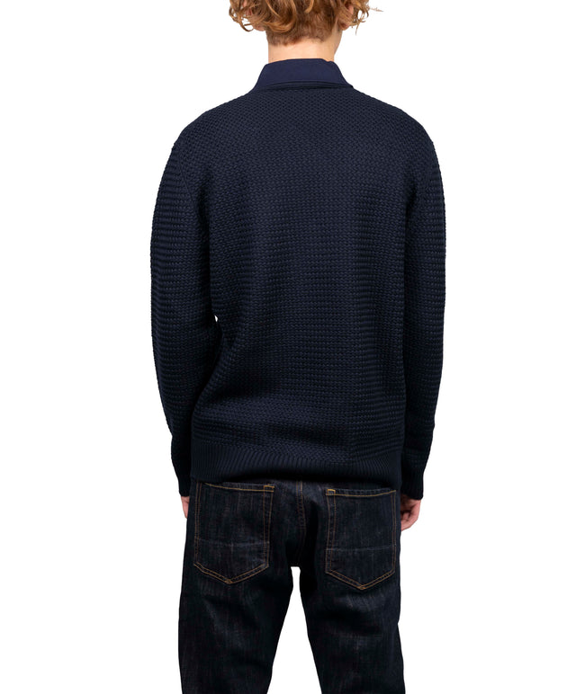 Filippo De Laurentiis - Cardigan punto stuoia blu