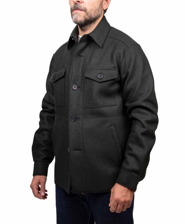 Harris Wharf London Giacca - overshirt pressed, verde militare