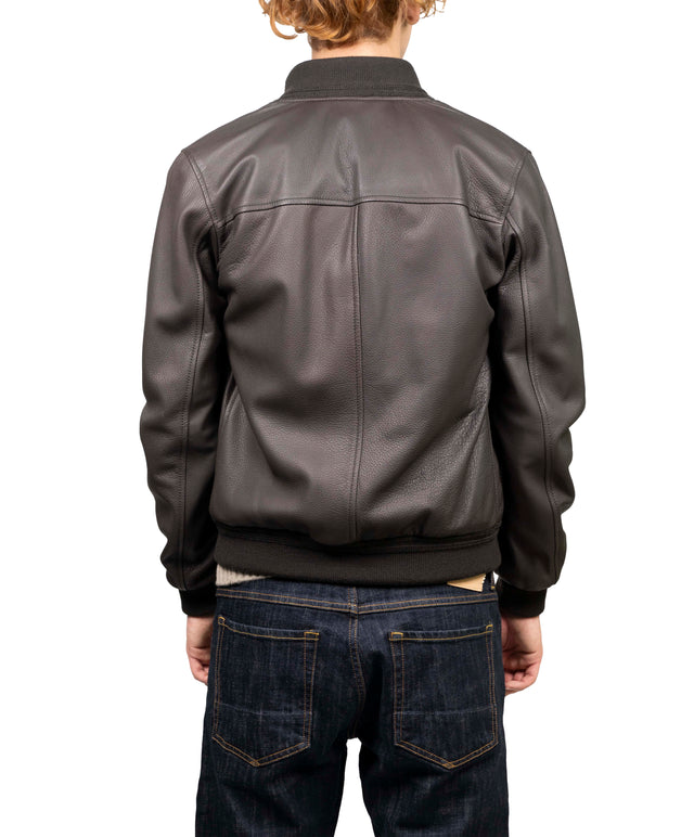 Valstar - Giubotto in pelle di Cervo foderato in cashmere marrone scuro