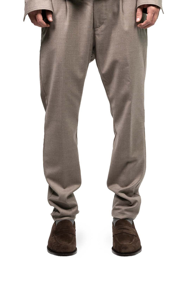 Cruna pantalone - Jogger flanellina sabbia