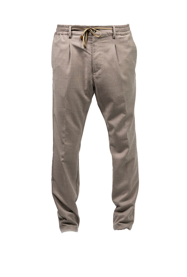 Cruna pantalone - Jogger flanellina sabbia