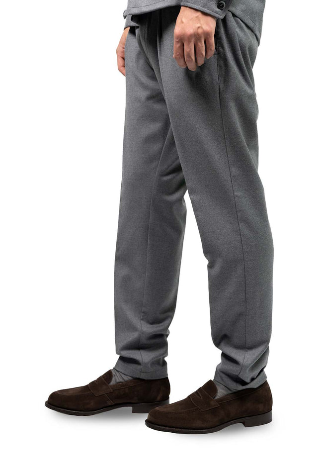 Cruna pantalone - Jogger flanellina grigio medio