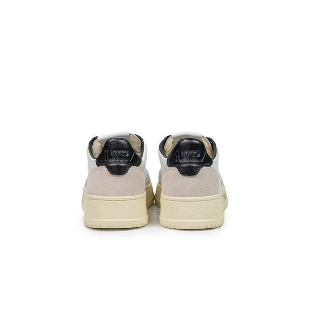 Sneakers Autry - medalist low wom in suede e pelle bianca e nera con lettering