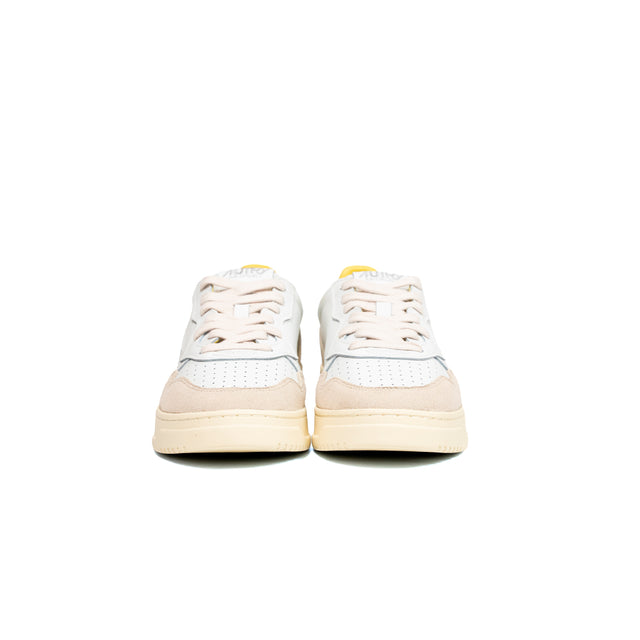 Sneakers Autry- medalist low man match bianco, beige e giallo