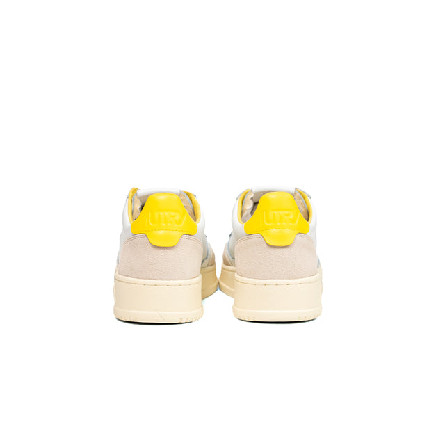 Sneakers Autry- medalist low man match bianco, beige e giallo