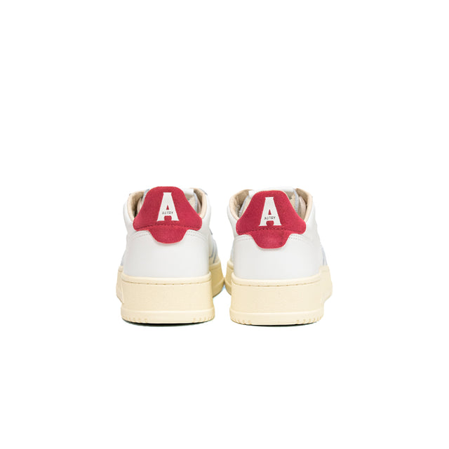 Sneakers Autry- medalist low man leather pelle bianca e suede DEEP CLARET logo A
