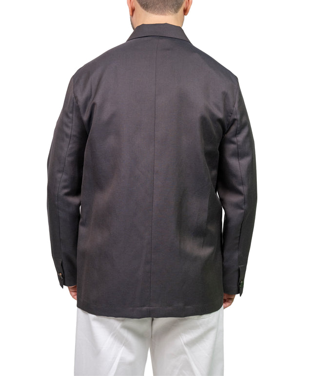 Moorer - Work Giacca lana lino marrone scuro coffee