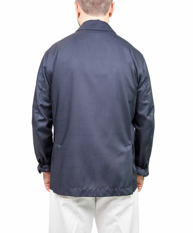 Montecore - Giacca field foulard lana blu