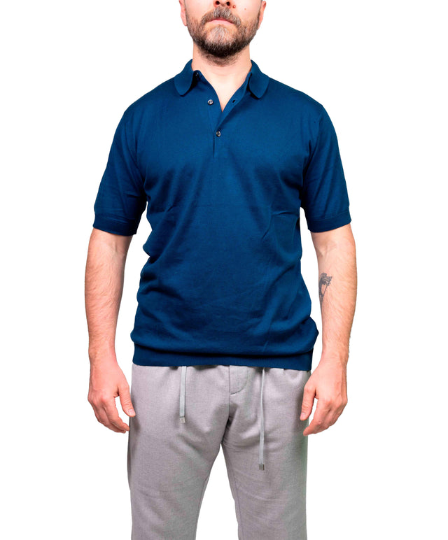 Polo John Smedley - Adrian Slim Fit - blu