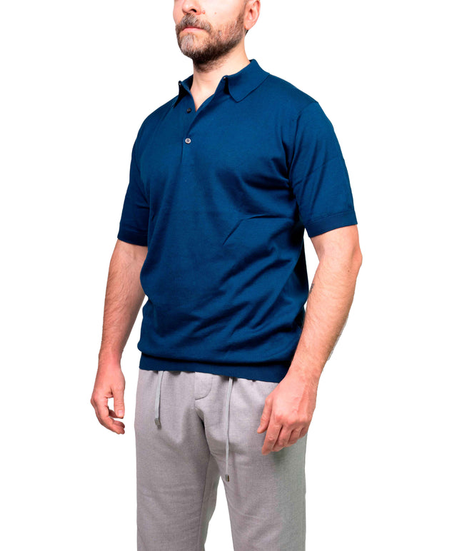 Polo John Smedley - Adrian Slim Fit - blu