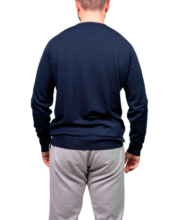 Girocollo manica lunga Lundy John Smedley - Blu