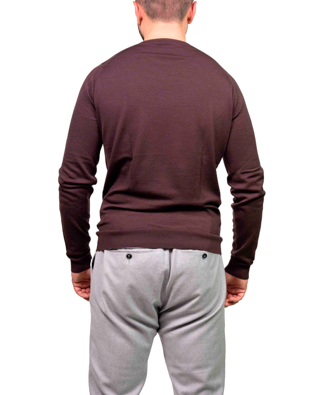 Girocollo manica lunga Lundy John Smedley - Marrone