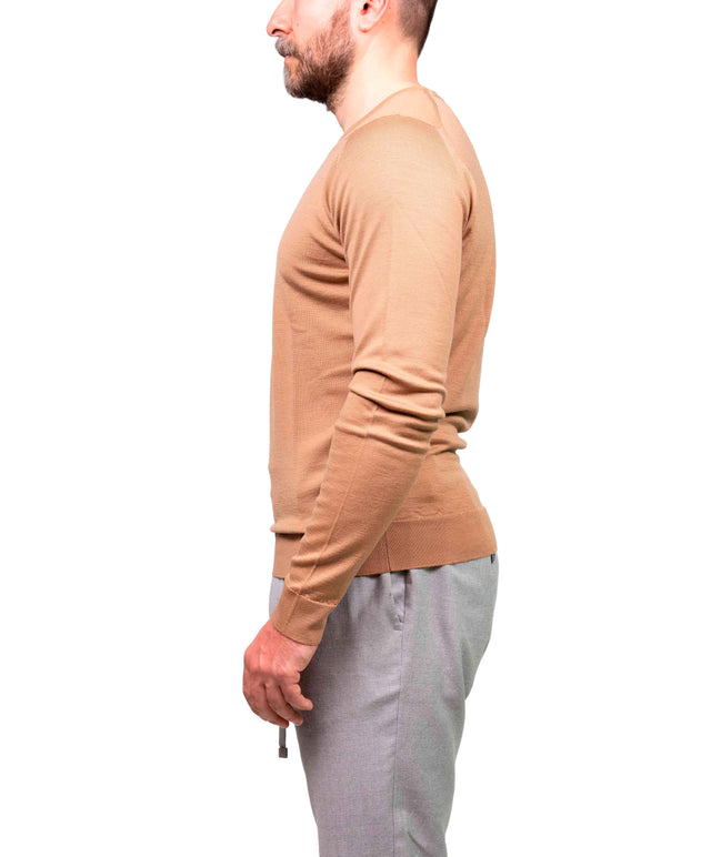 Girocollo manica lunga Lundy John Smedley - Beige