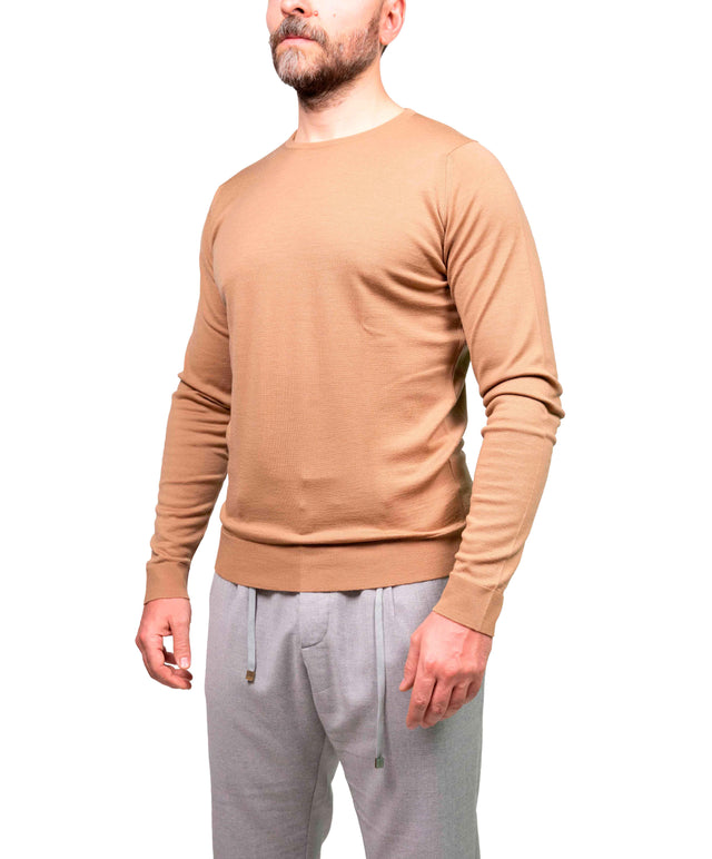 Girocollo manica lunga Lundy John Smedley - Beige