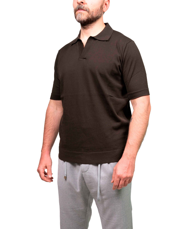 Filippo De Laurentiis - Polo skipper cotone - Marrone