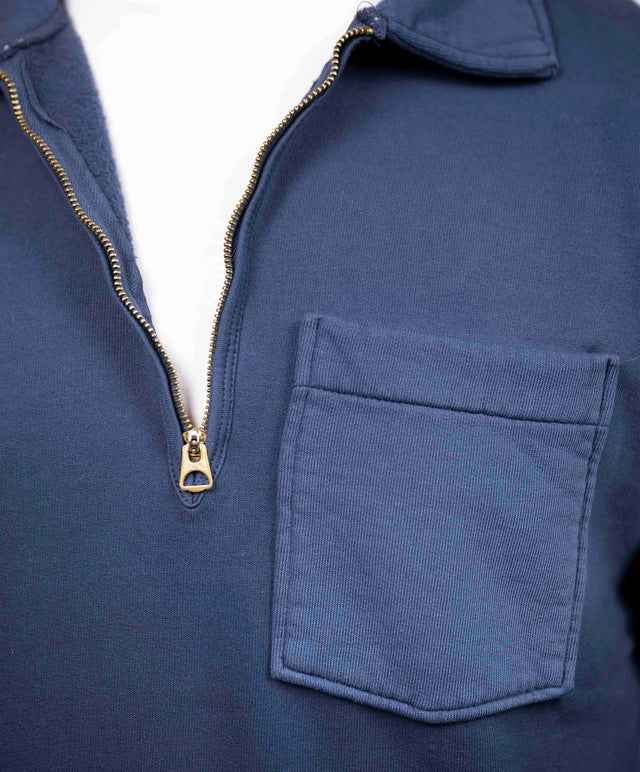 Fortela - Felpa mezza zip blu