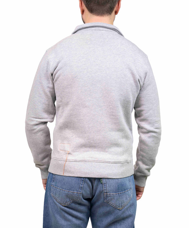 Fortela - Felpa mezza zip grigio chiaro