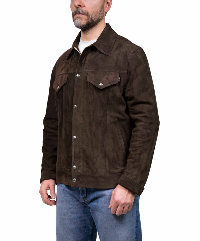 DEPARTMENT FIVE - Giubbotto suede marrone scuro