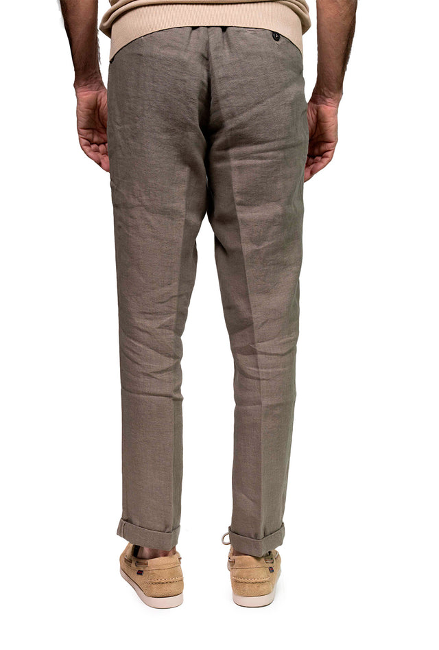 40WEFT Pantaloni di lino coach tabacco