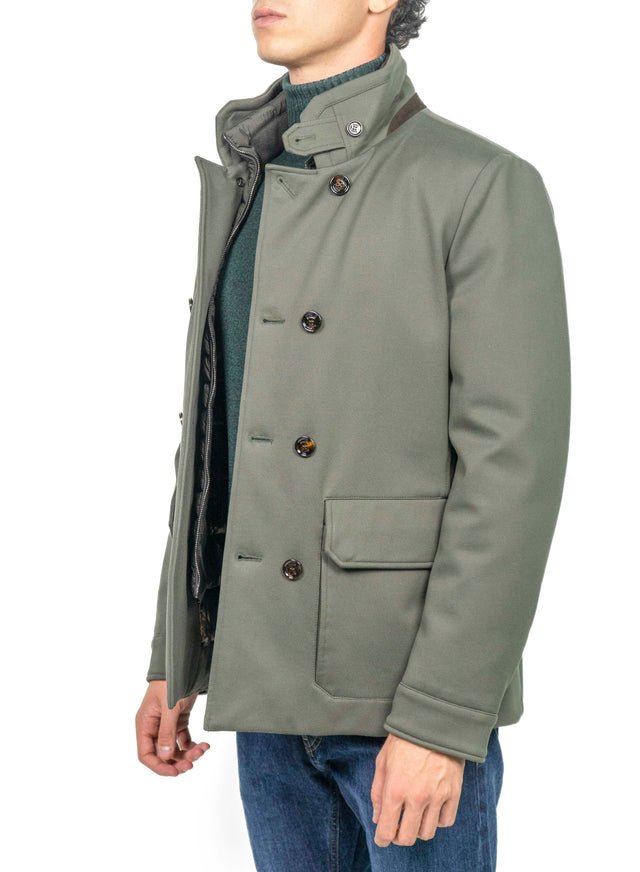Giacca Moorer - doppio petto JERSEY - verde militare