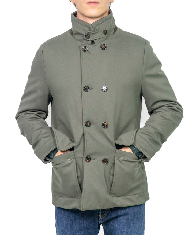 Giacca Moorer - doppio petto JERSEY - verde militare