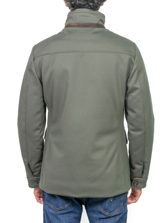 Giacca Moorer - doppio petto JERSEY - verde militare