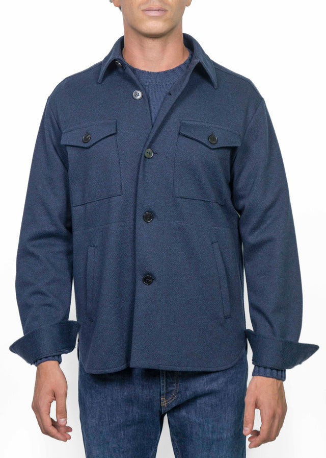 Giacca Harris Wharf London - CAMICIA TWILL BLU