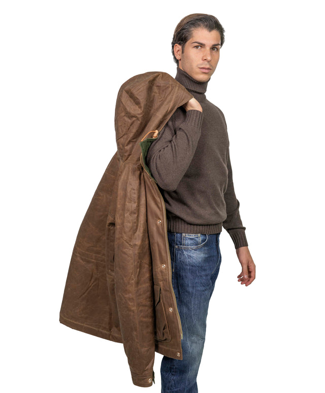 MANIFATTURA CECCARELLI FORLITALY - PARKA PARAFINATO MARRONE