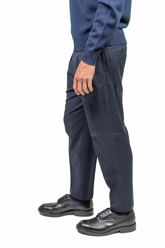 PANTALONE BRIGLIA 1949 RACCONTA LA SARTORIA - Flanellina Pettinata blu