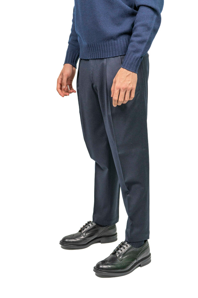 PANTALONE BRIGLIA 1949 RACCONTA LA SARTORIA - Flanellina Pettinata blu