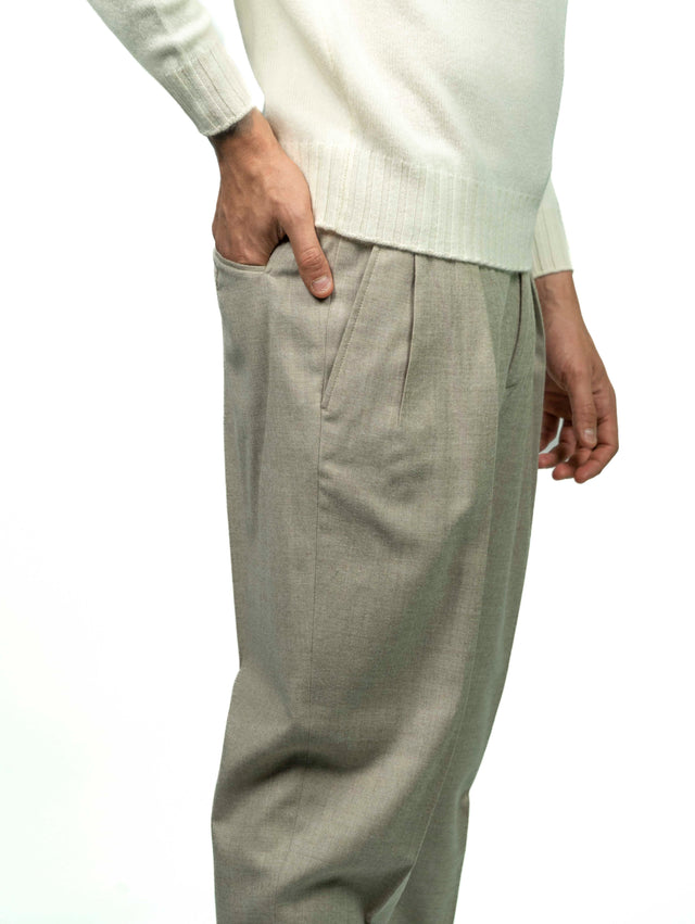 PANTALONE BRIGLIA 1949 RACCONTA LA SARTORIA - Flanellina Pettinata Ghiaccio