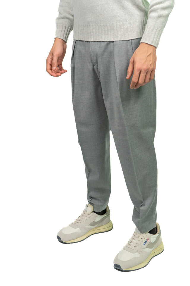 PANTALONE BRIGLIA 1949 RACCONTA LA SARTORIA - Flanellina pettinata grigio chiaro
