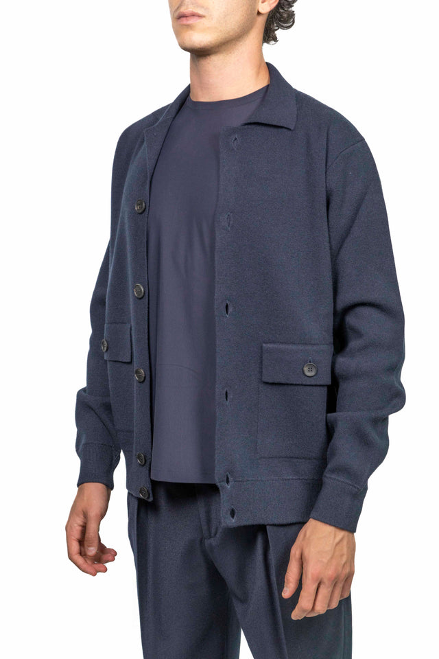 Filippo De Laurentiis - (Cardigan) Giacca Lana Cachemire blu