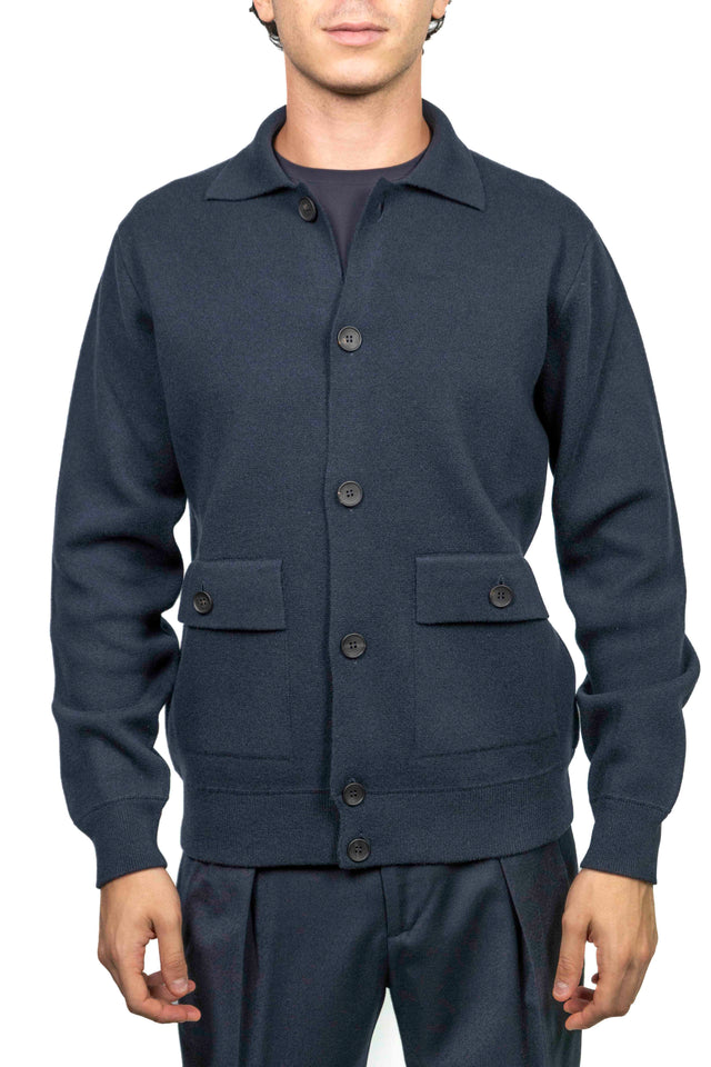 Filippo De Laurentiis - (Cardigan) Giacca Lana Cachemire blu