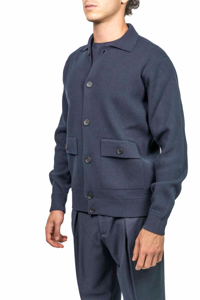 Filippo De Laurentiis - (Cardigan) Giacca Lana Cachemire blu