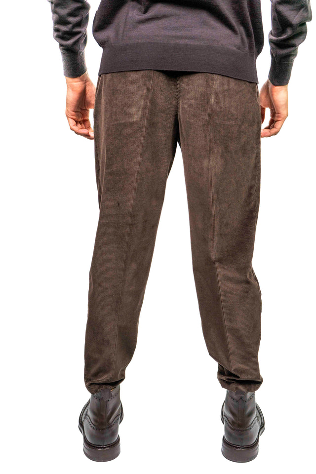 PANTALONE BRIGLIA 1949 RACCONTA LA SARTORIA - Velluto marrone scuro