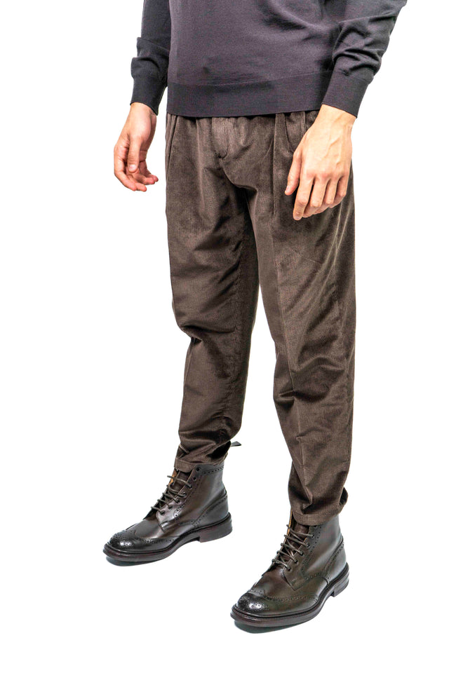 PANTALONE BRIGLIA 1949 RACCONTA LA SARTORIA - Velluto marrone scuro