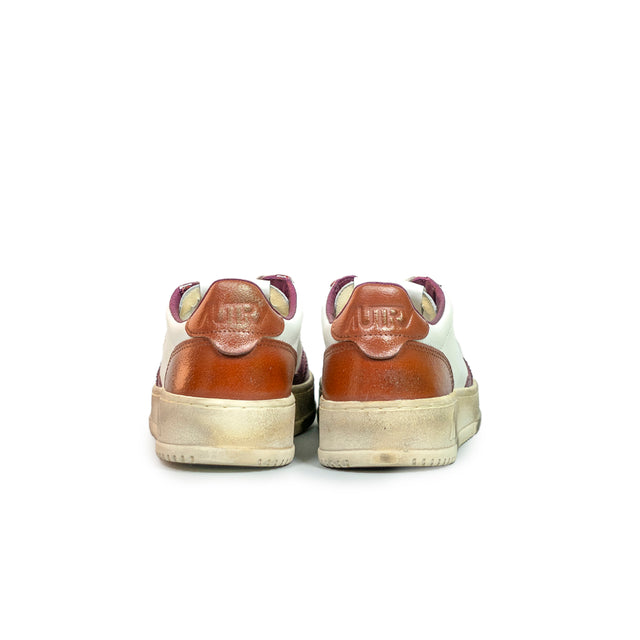 Sneakers Autry - Medalist Low Super Vintage in pelle (bianco, viola e marrone)