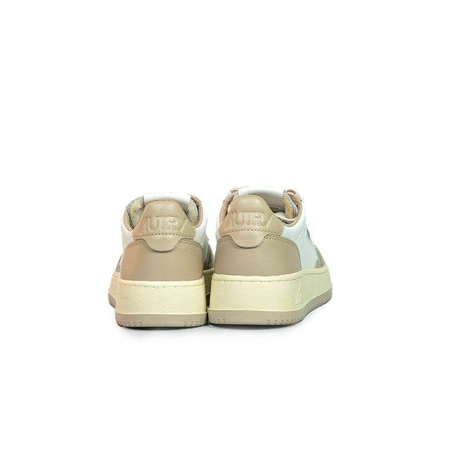 Sneakers Autry - Medalist Low Bicolor in pelle (bianco e pepper)