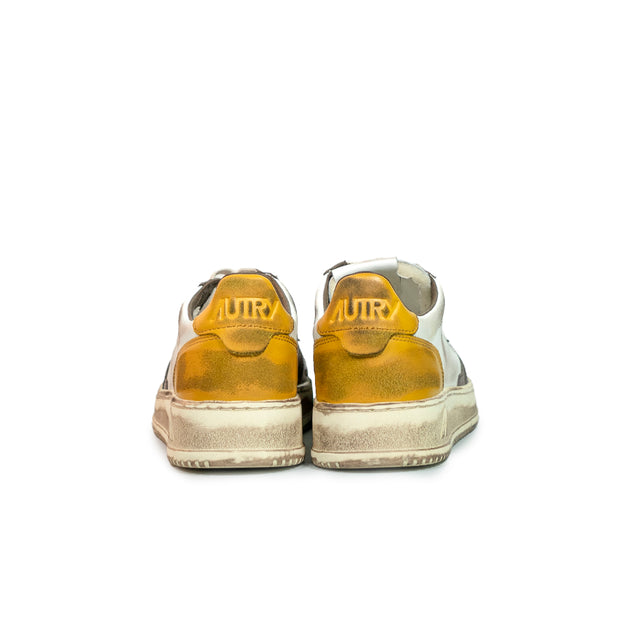 Sneakers Autry - Medalist Low Super Vintage in pelle (bianco, marrone e miele)